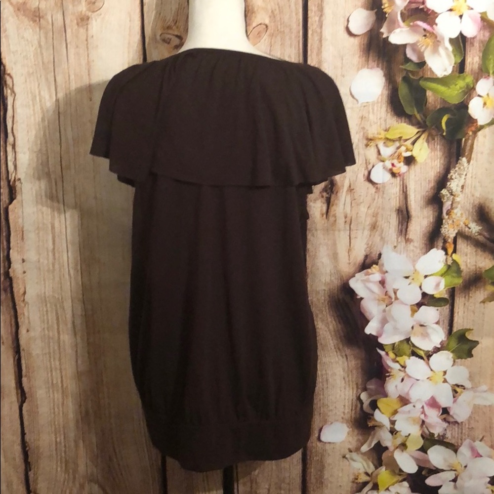 Brown Ruffle Top - Picture 3 of 5